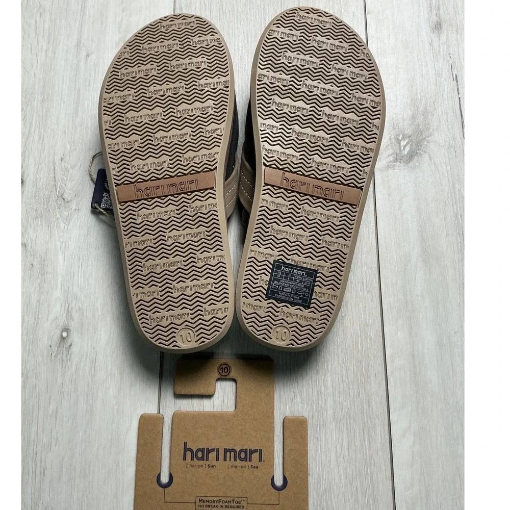Hari Mari Fields Flip Flops Stone Men Size 10 New With Tags